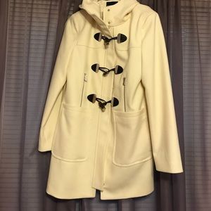 Express zipped off white trench winter coat