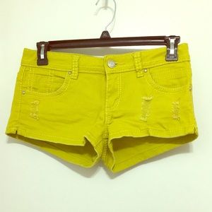 Almost Famous Mustard Denim Shorts