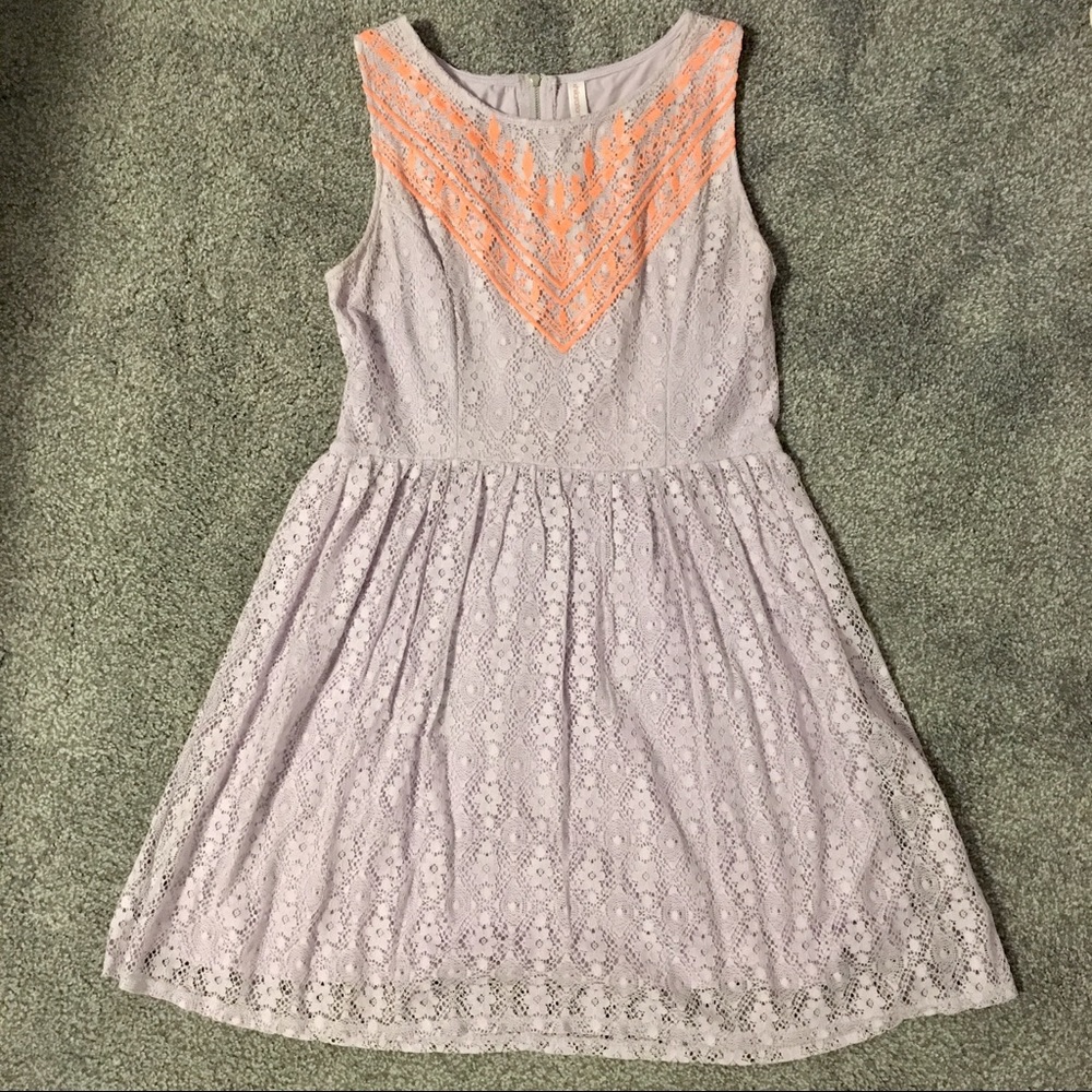 🚨FINAL WEEK🚨 Lavender/coral lace skater dress