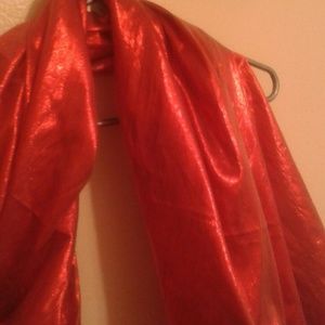 Sheer Metallic Red Formal Wrap