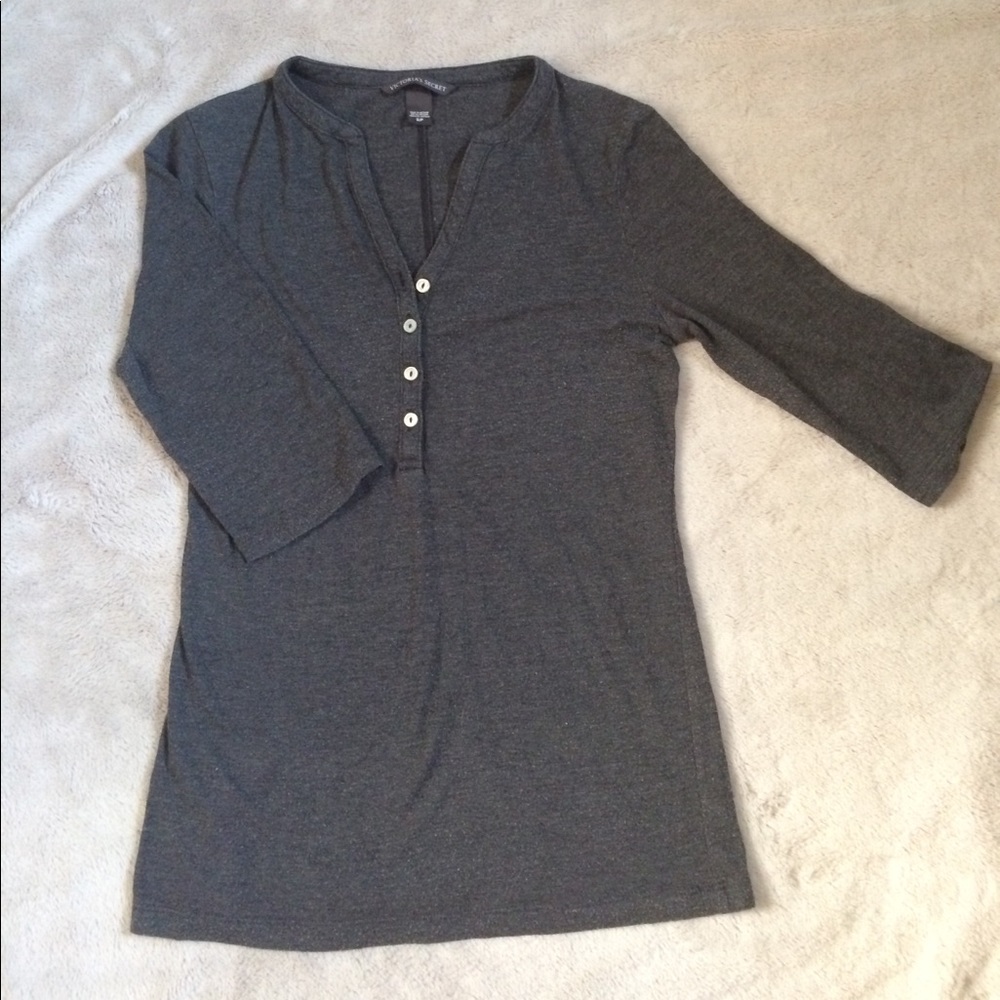 Charcoal, 3/4 length sleeve shirt