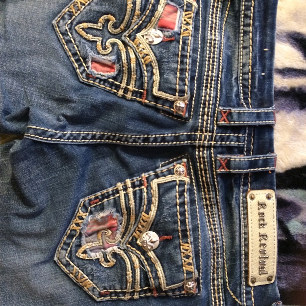 Rock revival plaid raven straight size27