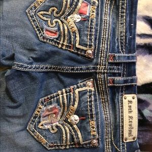 Rock revival plaid raven straight size27