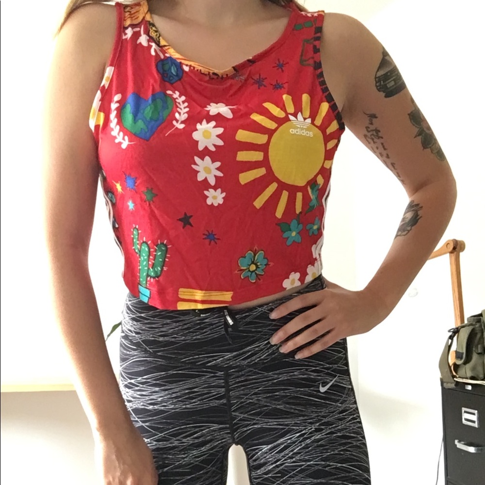 Pharrell x adidas colorful crop top