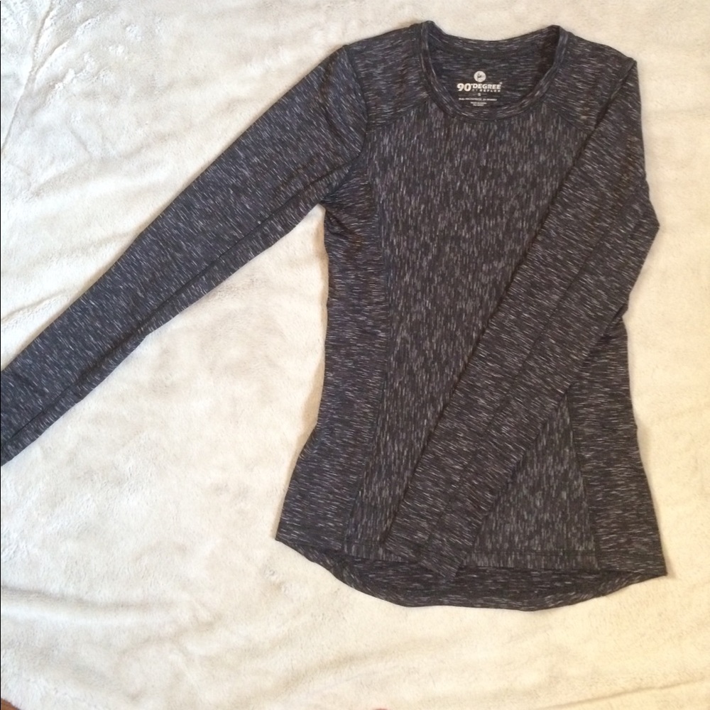 Speckled, long sleeve athletic shirt