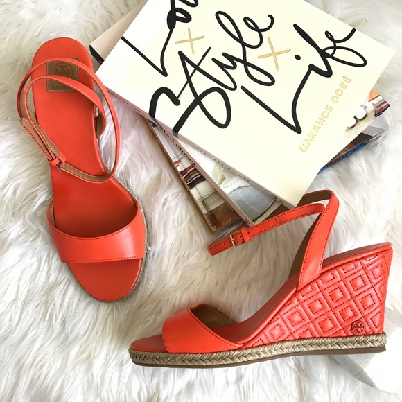tory burch quilted wedge