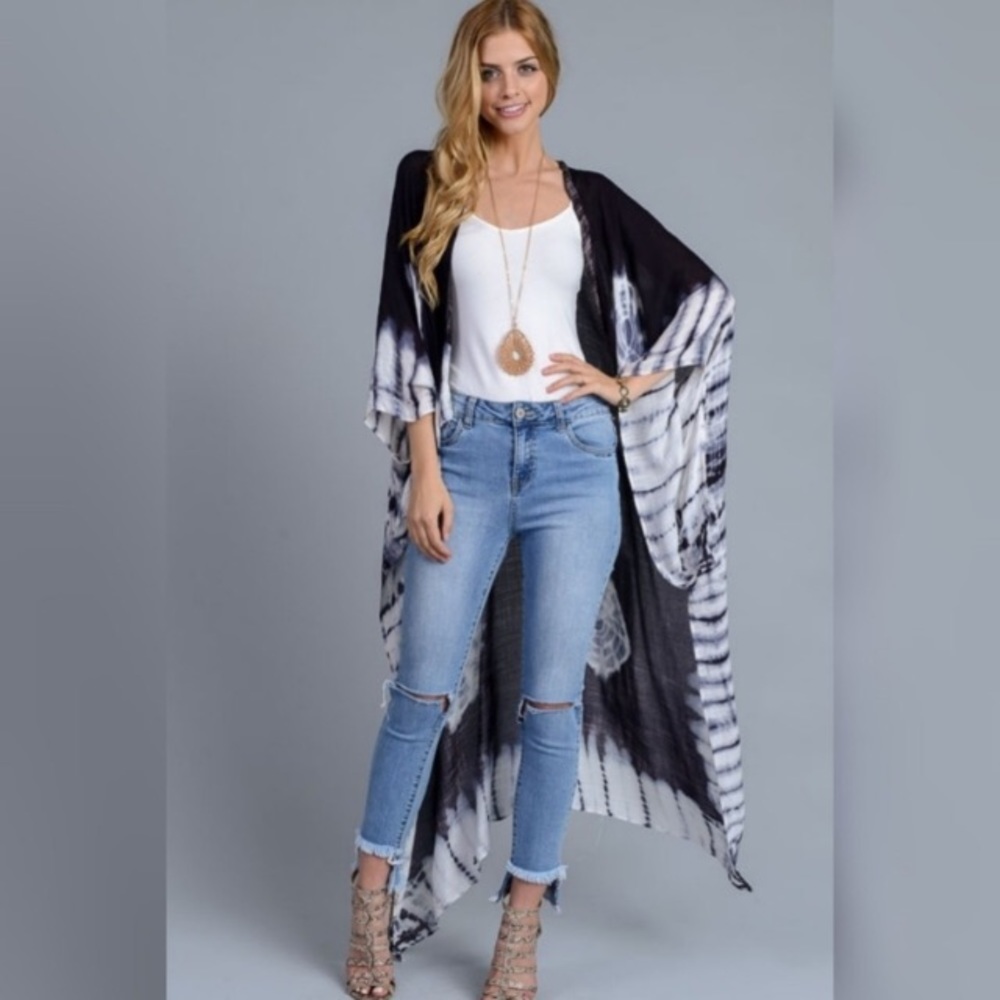 NWT 💥LAST ONE💥Beautiful Long Tie Die Kimono - Picture 3 of 4
