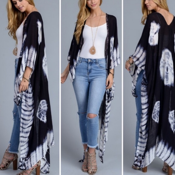 NWT 💥LAST ONE💥Beautiful Long Tie Die Kimono - Picture 2 of 4