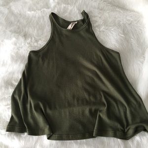 Olive green free people tank top