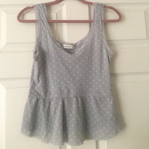 Grey polkadot shiffon shirt