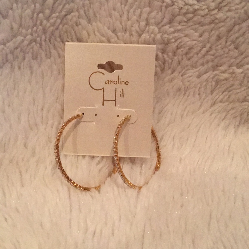 Gold diamond hoops