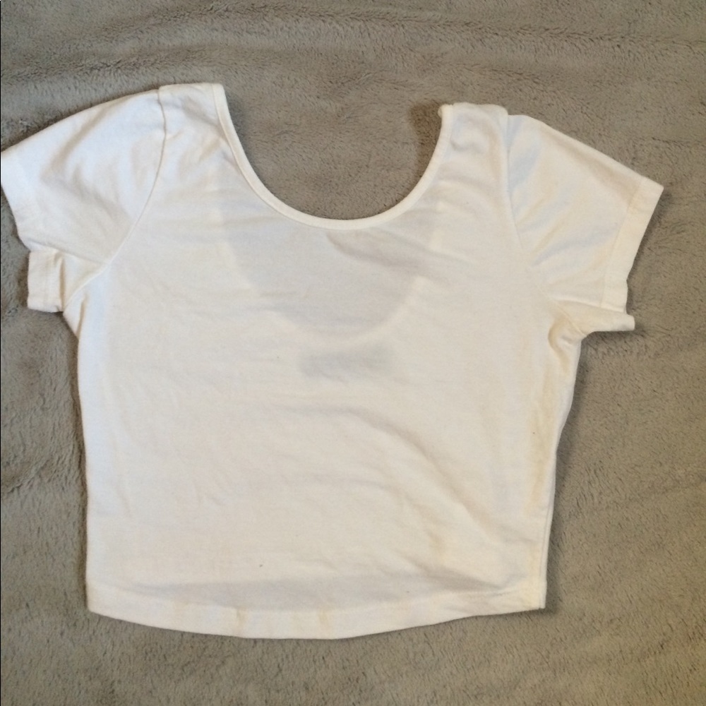 Basic white tee crop top