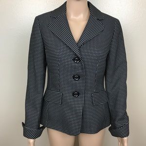 Evan Picone Black Polka Dot Blazer Sz 6