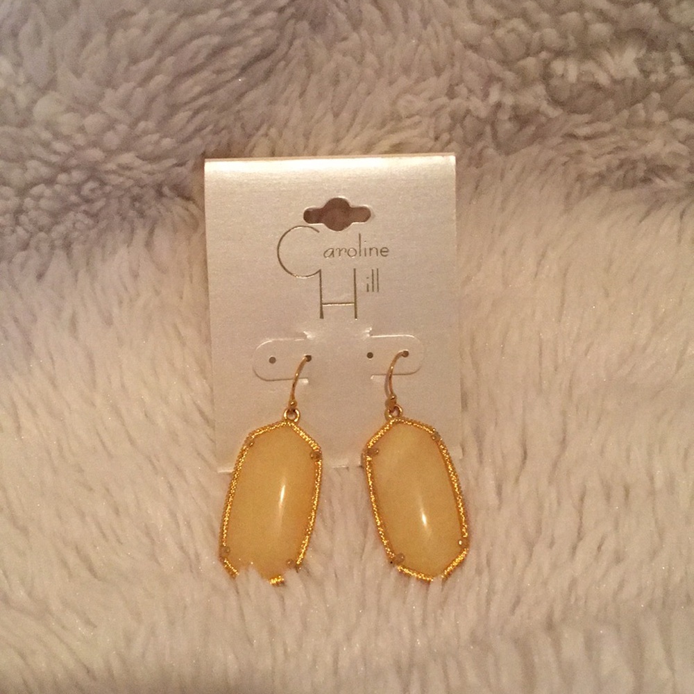 Ivory Stone Drop Earrings