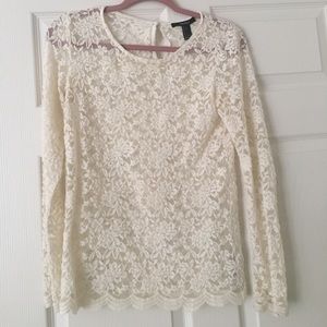 Chiffon white flower patterned shirt