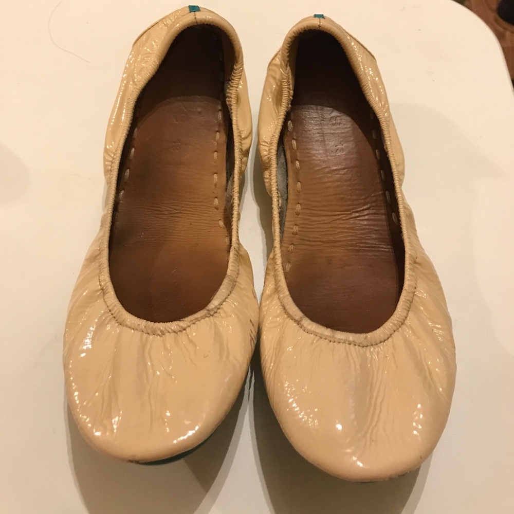 Tieks Patent Biscotti Ballet Flat Nude Sz. 13