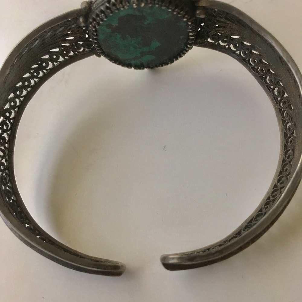 Cuff bracelet Vintage Silver bracelet w Turquoise - Picture 5 of 5