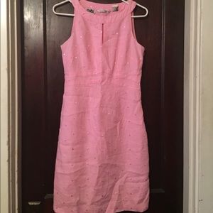 Light pink dress with embroidered circle design