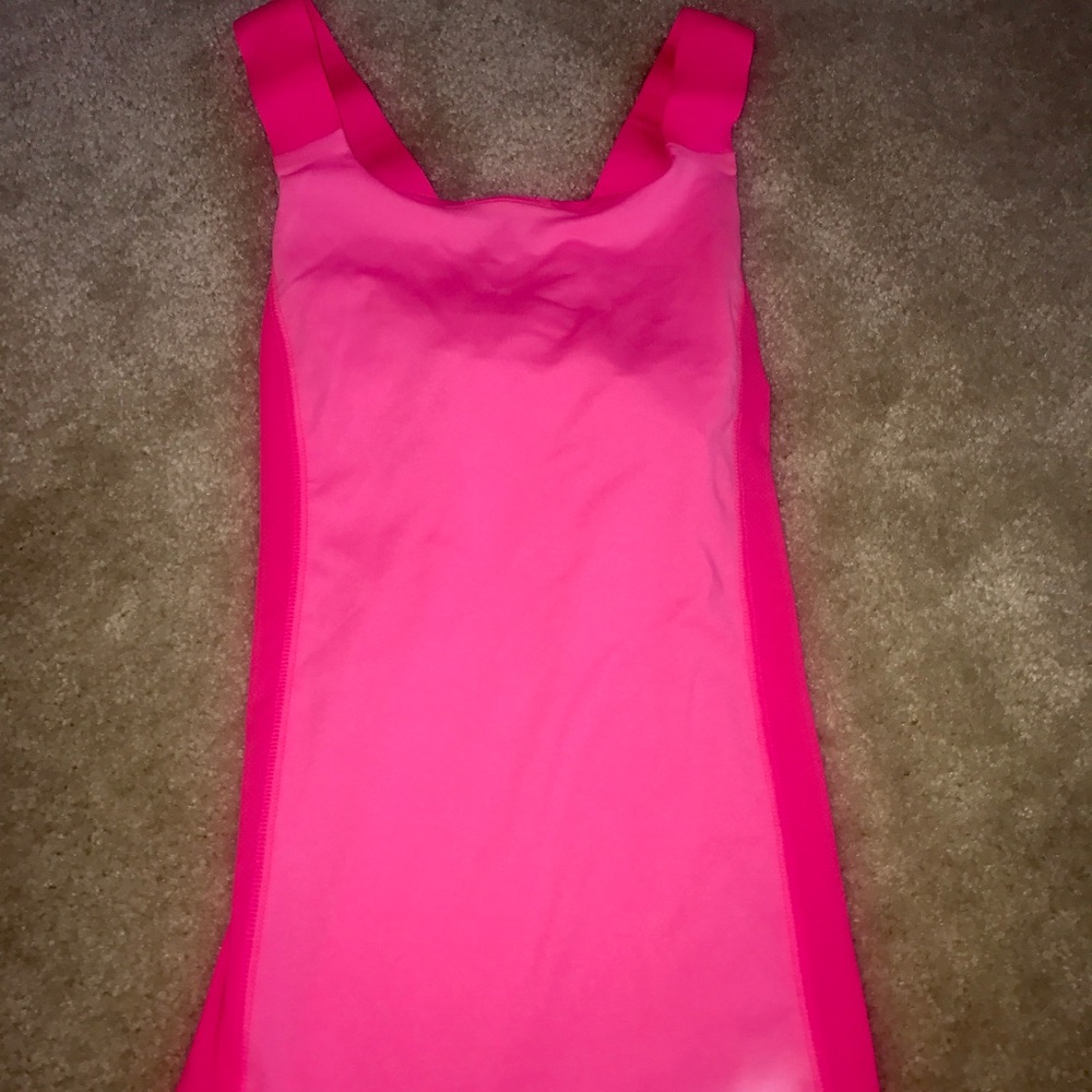 Hot Pink Workout Tank with built in Sports Bra