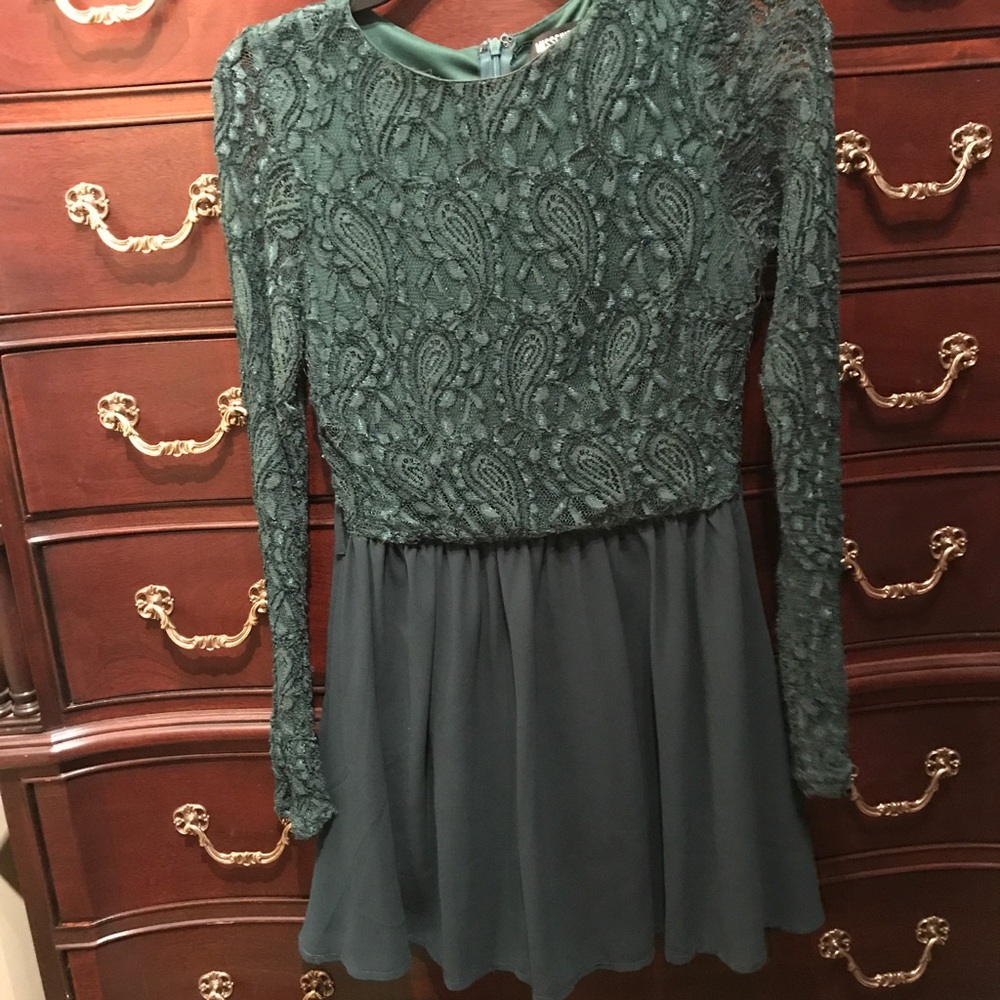 Green lace dress