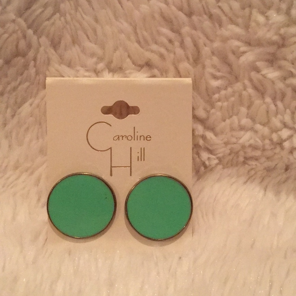 Mint Round Earrings