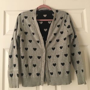Heart patterned sweater cardigan