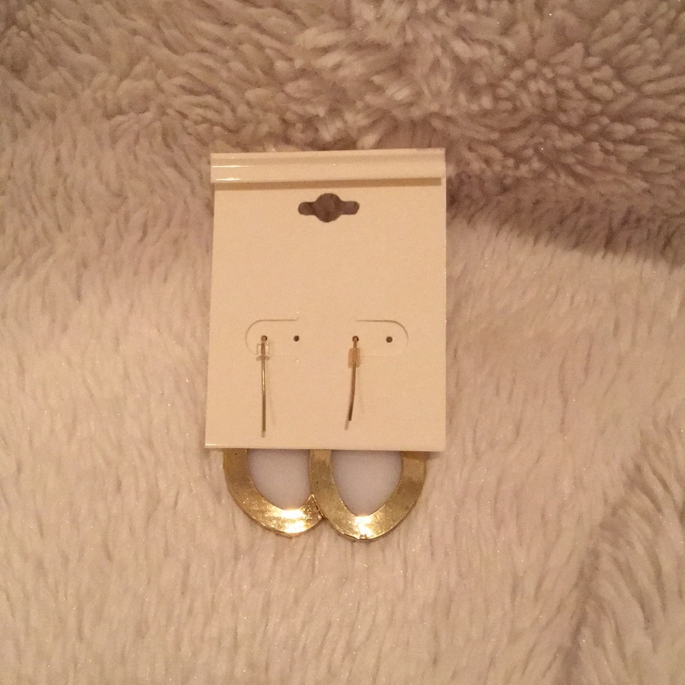 White Stone Drop Earrings - Picture 2 of 2