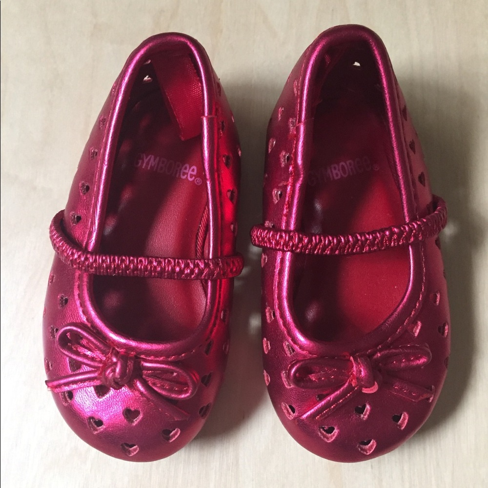 Little girls red dress shoes