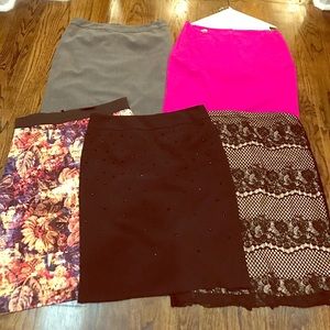 Lot of 5 size 10-12 dressy skirts