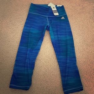 Adidas Tights Mid Rise 3/4 Length Blue