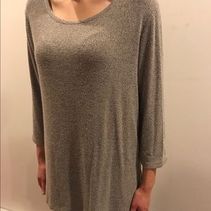 Neutral Three Quarter Sleeve Top