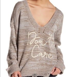 NWOT Wildfox Don't Care Slouchy Sweater