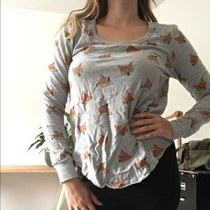 Fox print grey sweater