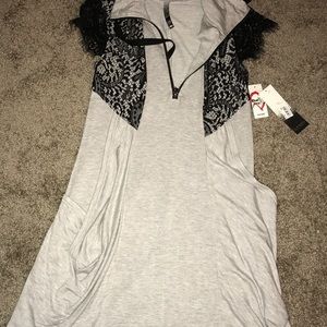 Kenzie grey and black lace cotton dress