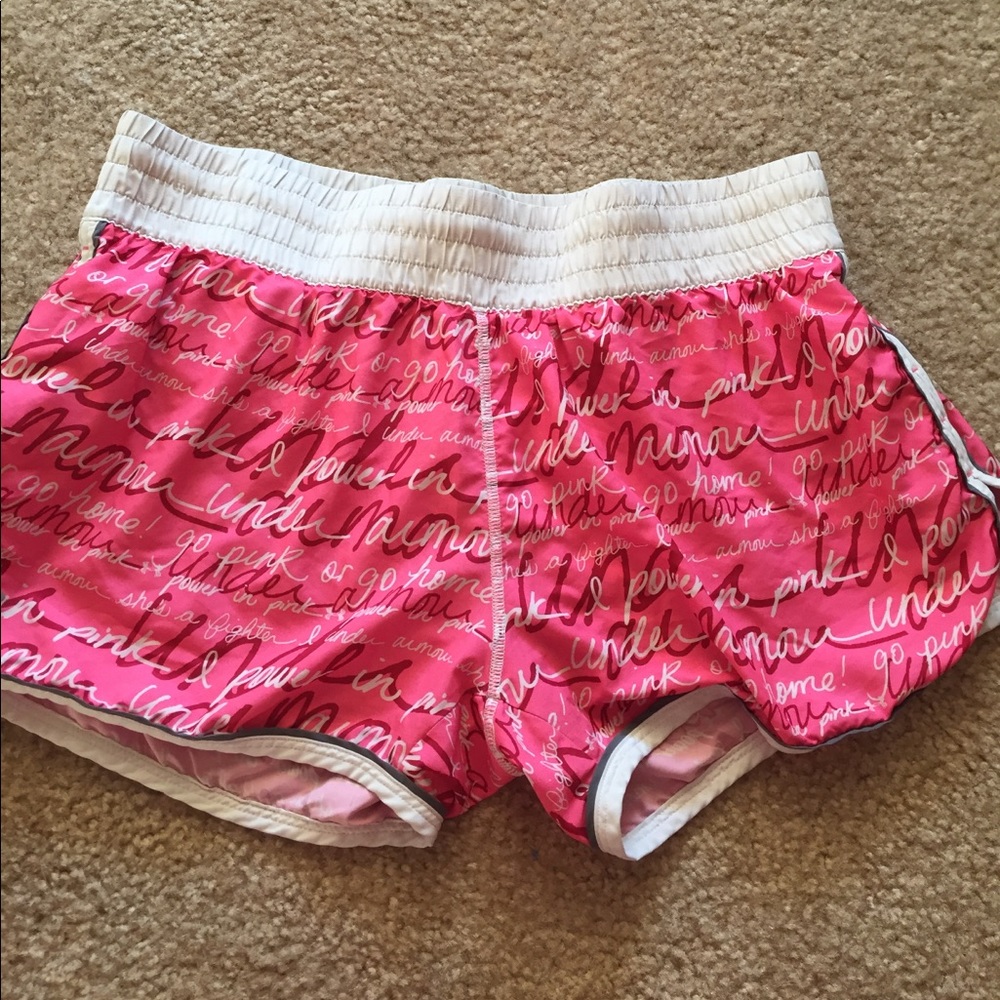 Under Armour Breast Cancer Shorts.