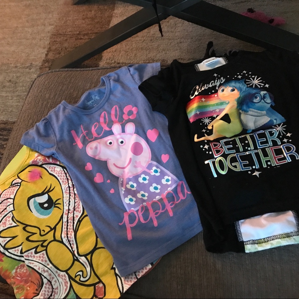 Set of 3 girls character tops