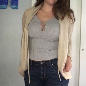 Tan sweater cardigan