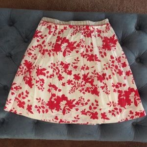 Women's Size 4 Red Floral Skirt