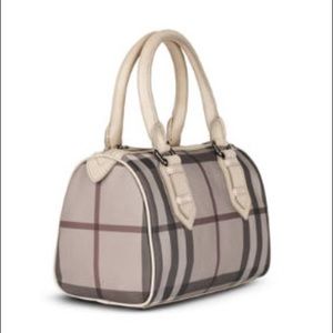 Authentic Burberry Smoked Check Bowling Bag