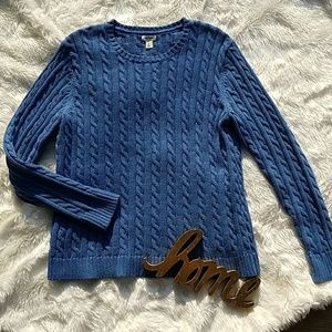 💕LL Bean cable knit sweater blue XL