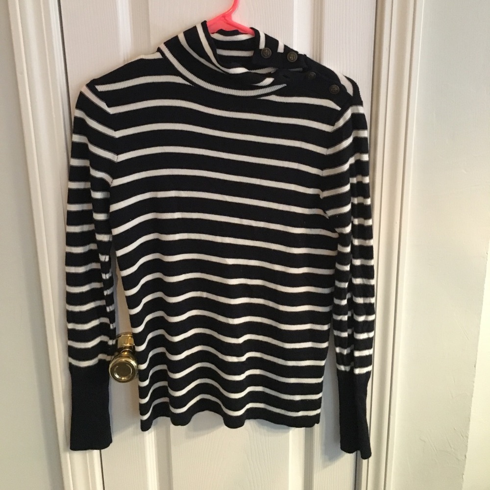 J. Crew navy and white sweater