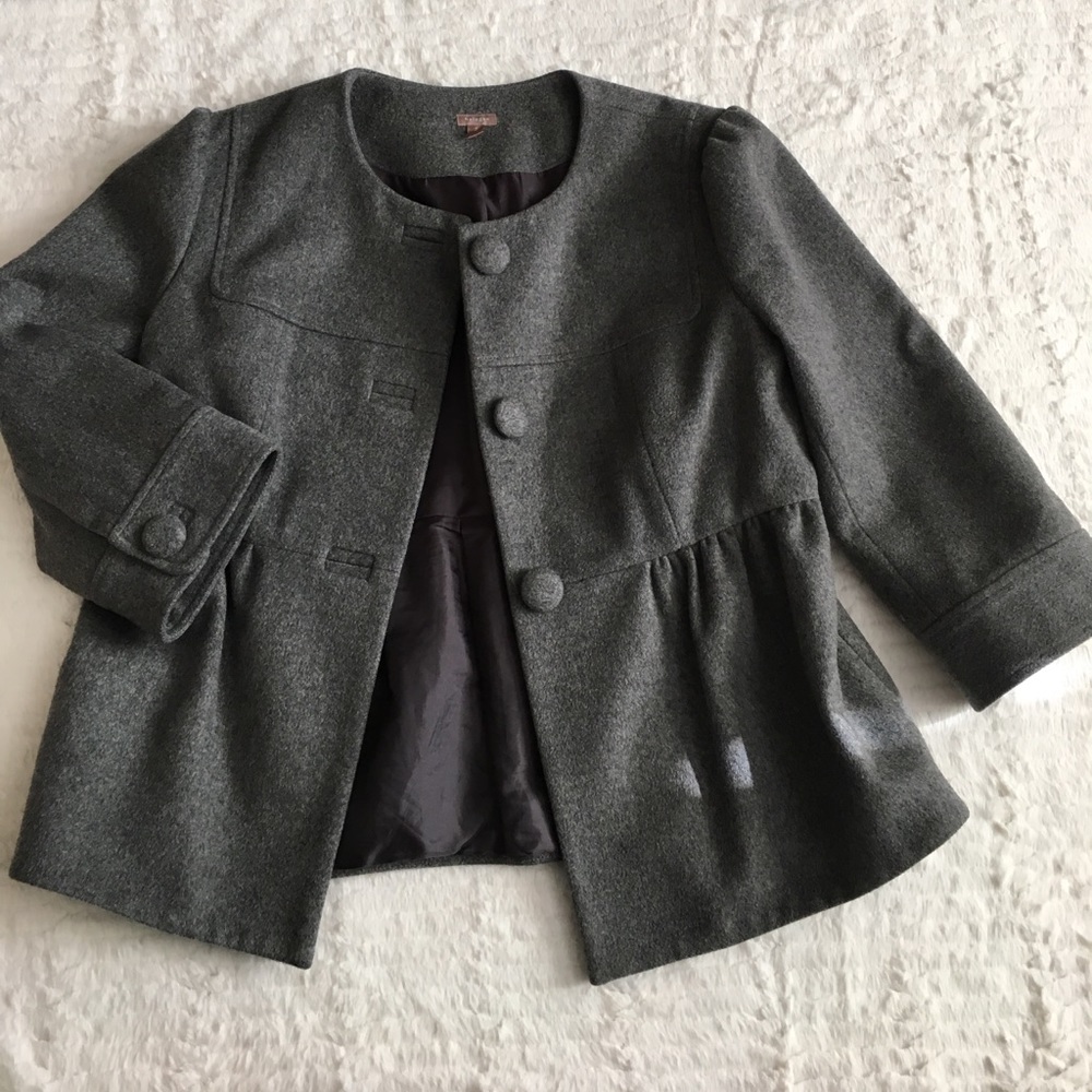 Halogen ladylike wool coat in gray