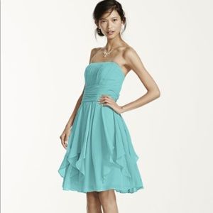 Strapless Chiffon Layered Dress