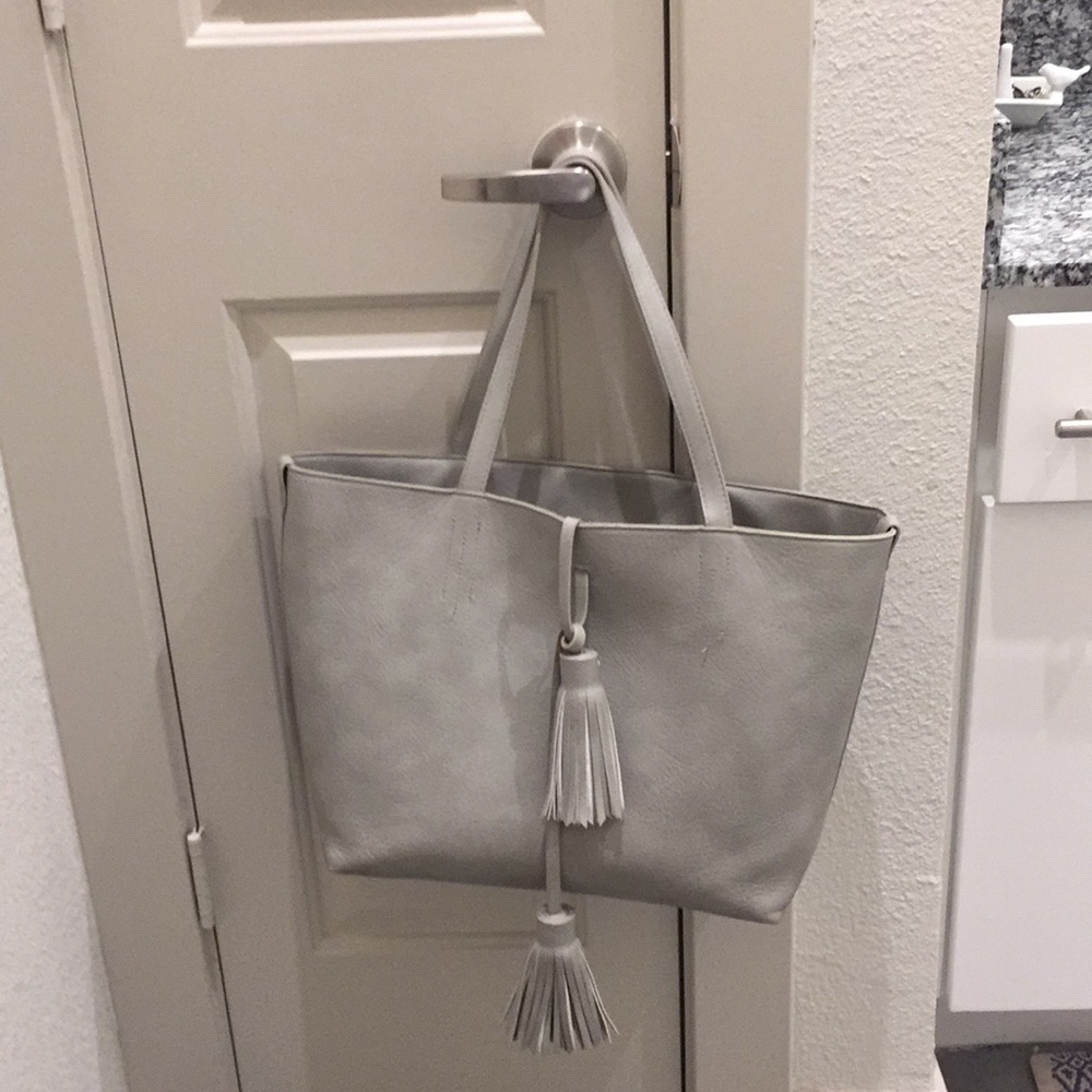 Merona Gray Tote with Tassels