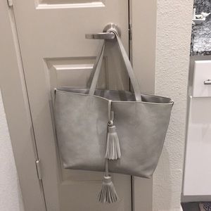 Merona Gray Tote with Tassels
