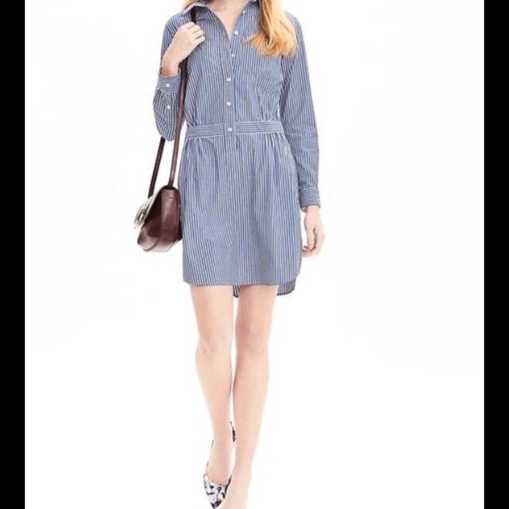 Blue striped cotton dress