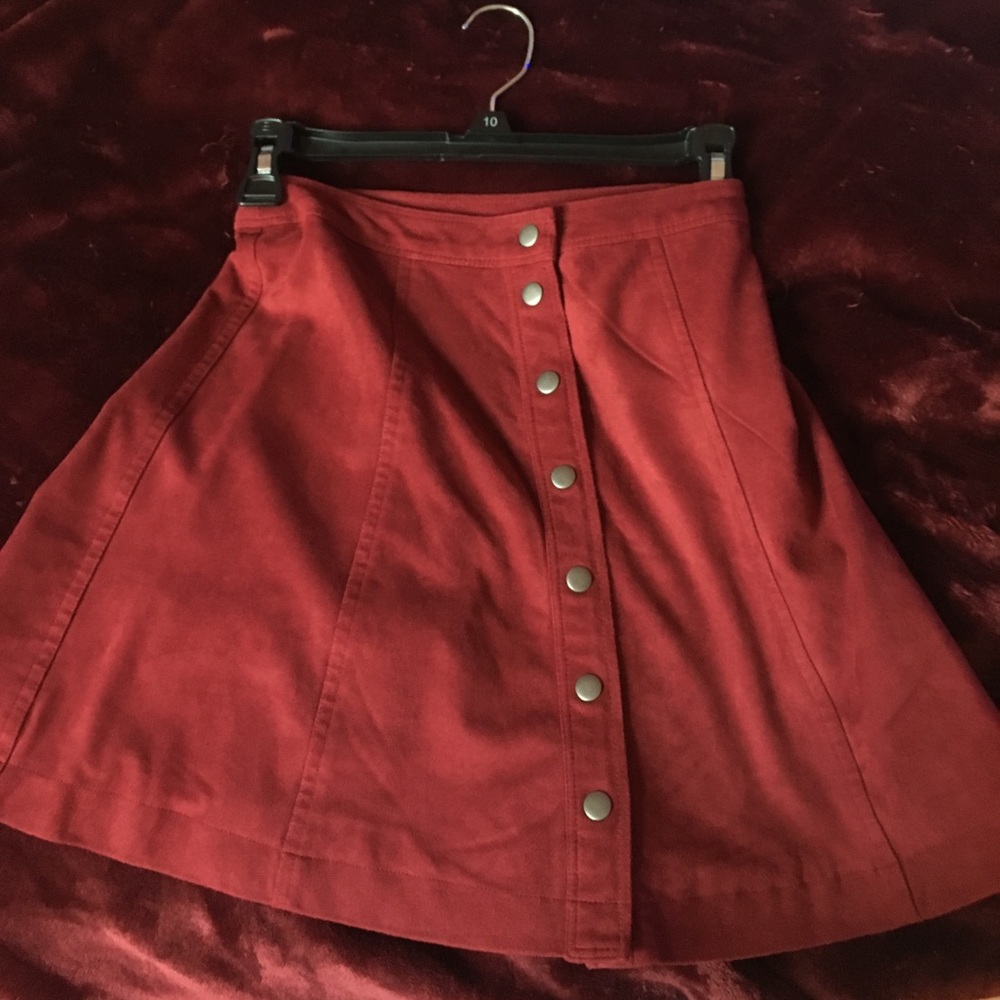 Abercrombie red velvet skirt.
