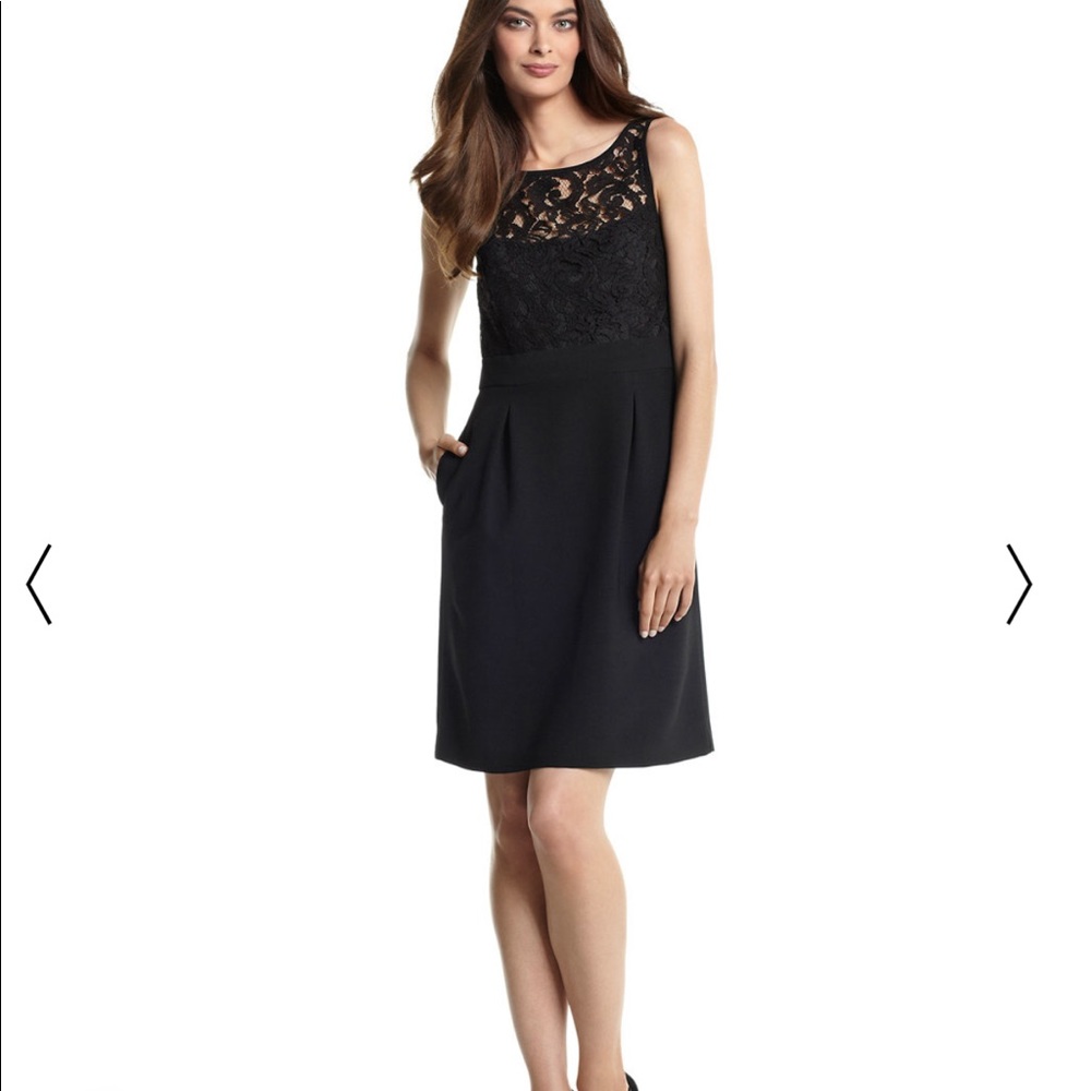 White House Black Market black lace midi dress