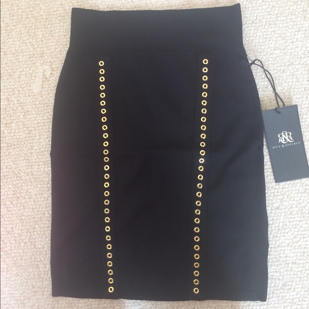 Black Skirt with Gold Embellishment