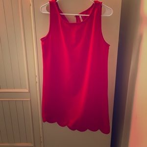 Mittoshop Small Red scalloped end dress